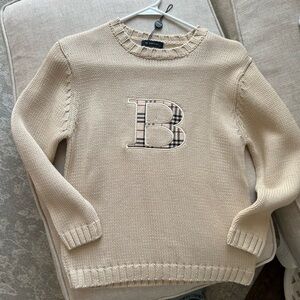 Burberry Beige Sweater with Plaid Letter Design boys size 10